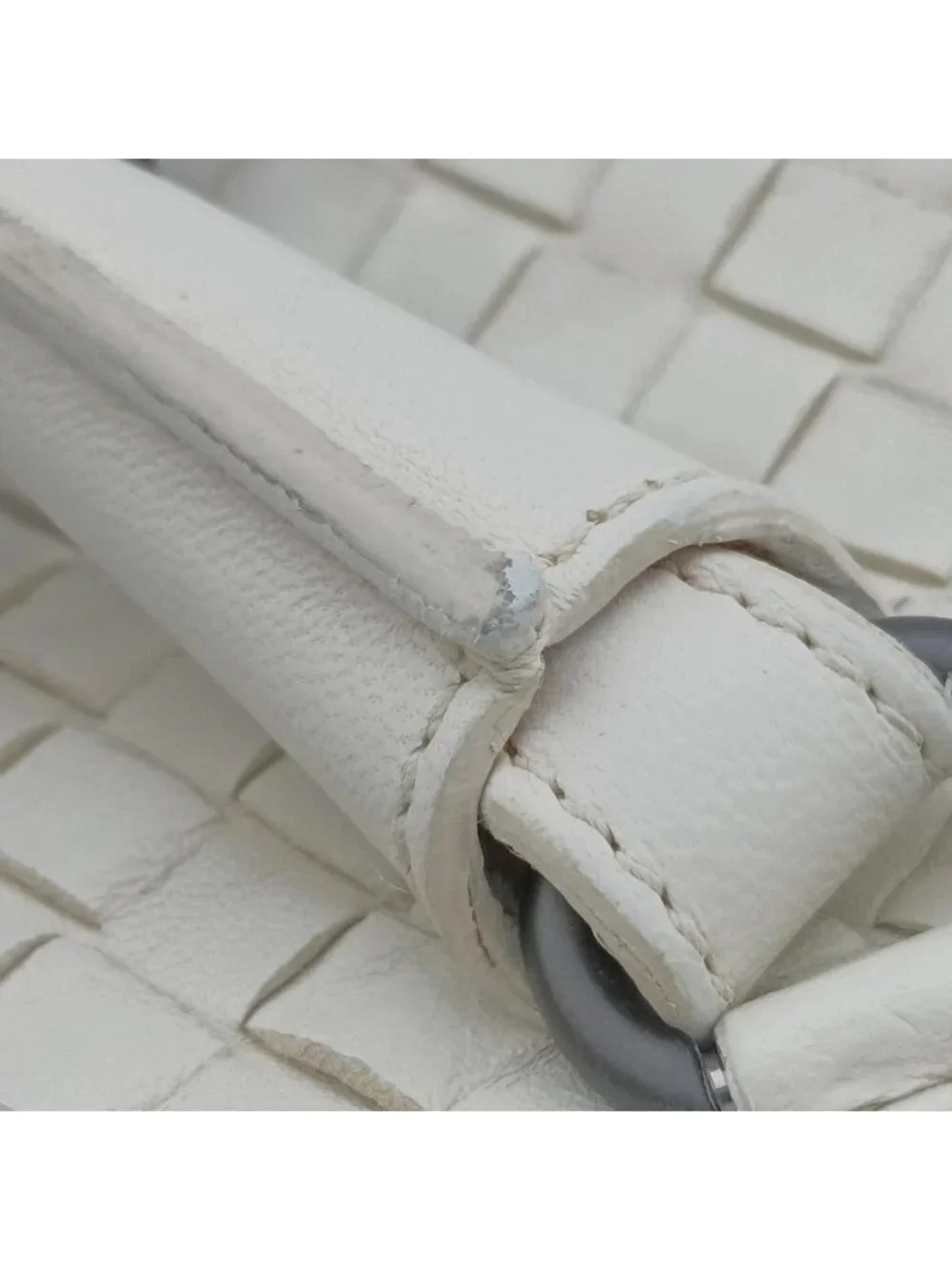 Bottega Veneta Intrecciato White Lambskin Handbag